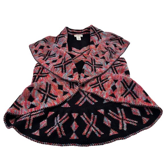 Aztec Knit Sweater Size XL Open Front Boho Cardigan Styles Southwest Vest Top - Picture 9 of 16